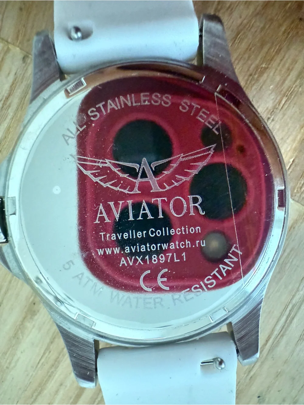 Invicta ladies Aviator silver tone  white strap watch NEW BATTERY